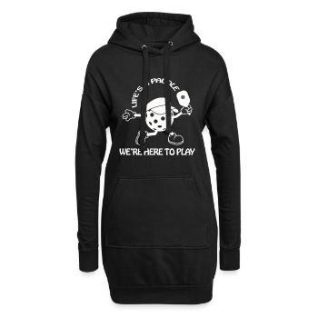 La vie est une pagaie, nous sommes ici pour jouer au pickleball - Sweat-shirt à capuche long Femme - noir - Devant