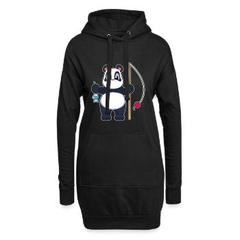 Pêche au panda Angler Fish - Sweat-shirt à capuche long Femme - noir - Devant