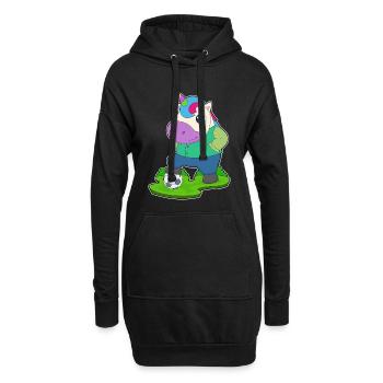 Einhorn Fußballspieler Fußball - Hoodie-Kleid - Schwarz - Vorne