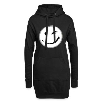 Clin d’œil sourire - Sweat-shirt à capuche long Femme - noir - Devant