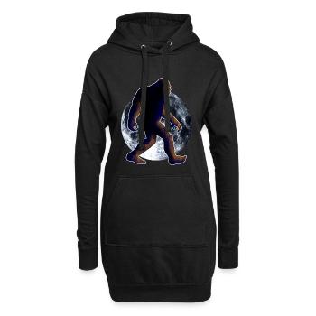 Bigfoot Sasquatch und Mond - Hoodie-Kleid - Schwarz - Vorne