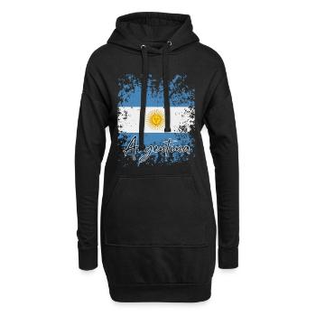 Flagge von Argentinien, Argentinischer Stolz - Hoodie-Kleid - Schwarz - Vorne