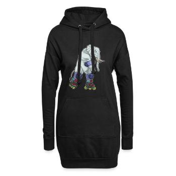 Elefant Patins à roues alignées - Sweat-shirt à capuche long Femme - noir - Devant