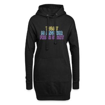 Aujourd’hui, c’est un nouveau départ - Sweat-shirt à capuche long Femme - noir - Devant
