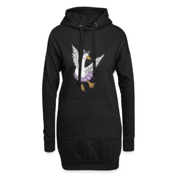 Canard Ballerine Ballet Danse - Sweat-shirt à capuche long Femme - noir - Devant