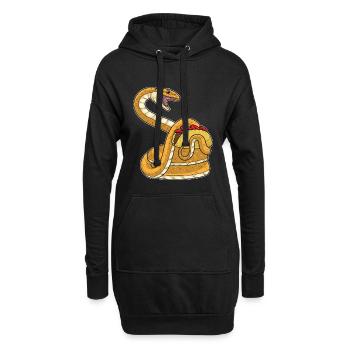 Taco au serpent - Sweat-shirt à capuche long Femme - noir - Devant