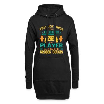 Einzelkind komplett Ich bin bald ein Großer Cousin - Hoodie-Kleid - Schwarz - Vorne