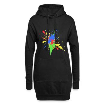 Bunte Farbe Design Abstrakte Kunst - Hoodie-Kleid - Schwarz - Vorne