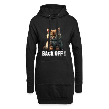Niedliche böse rote Katze sagt Geh Weg! Back off! - Hoodie-Kleid - Schwarz - Vorne