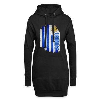 Vertikale Uruguay-Flagge, uruguayischer Stolz - Hoodie-Kleid - Schwarz - Vorne