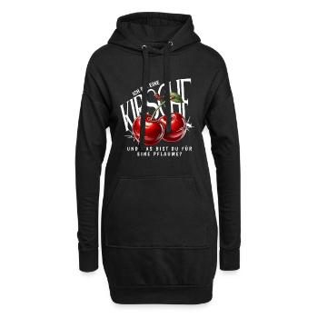 Kirsche Geschenk Pflaume Spruch Lustig Frauen - Hoodie-Kleid - Schwarz - Vorne