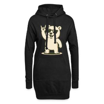 Rocker arctique - Sweat-shirt à capuche long Femme - noir - Devant