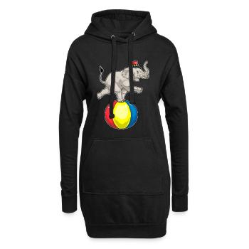 Bal de cirque d’éléphants - Sweat-shirt à capuche long Femme - noir - Devant