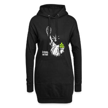 Conception de la Statue de la Liberté « Dans le tennis, nous avons confiance » - Sweat-shirt à capuche long Femme - noir - Devant