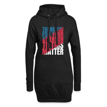 Je vous remercie de l’attention que vous porterez à cette question - Sweat-shirt à capuche long Femme - noir - Devant