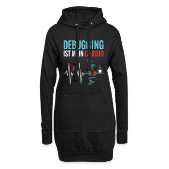 Debugging ist mein Cardio - Programmierer Nerd - Hoodie-Kleid - Schwarz - Vorne