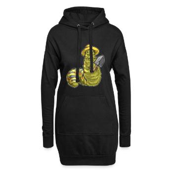 Chenille Jardinier Pelle Jardin - Sweat-shirt à capuche long Femme - noir - Devant