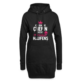 Ich Bin Die Chefin dieses Verrückten Haufens - Hoodie-Kleid - Schwarz - Vorne