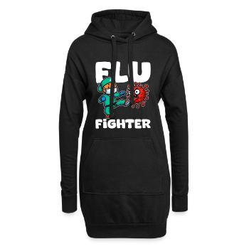 FLU FIGHTER - KRANKENSCHWESTER GESCHENK - Hoodie-Kleid - Schwarz - Vorne