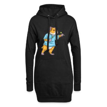 Fléchette de hamster Dartpfeil - Sweat-shirt à capuche long Femme - noir - Devant