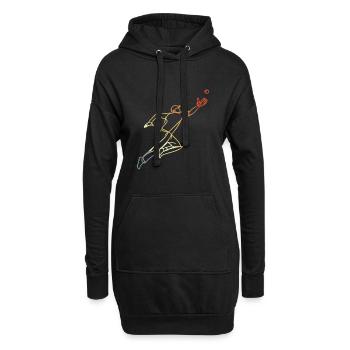 Cricketer Skizze Vintage Look - Hoodie-Kleid - Schwarz - Vorne