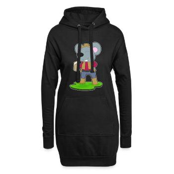 Maus Bier - Hoodie-Kleid - Schwarz - Vorne