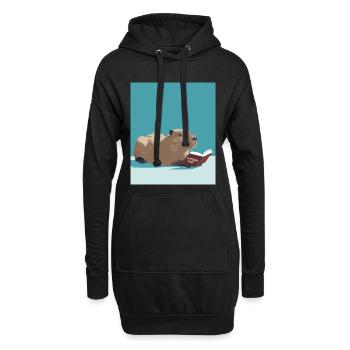 Capybara Reading – Funny Booktok Design  - Hoodie-Kleid - Schwarz - Vorne