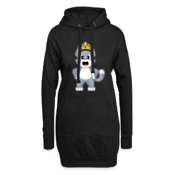 Couronne de chat - Sweat-shirt à capuche long Femme - noir - Devant