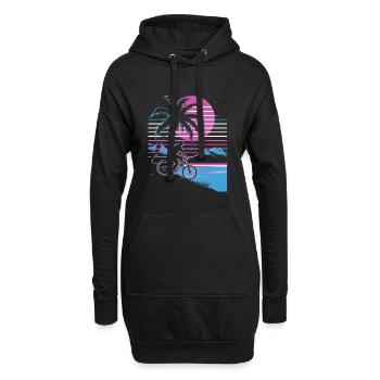 VTT Synthwave - Sweat-shirt à capuche long Femme - noir - Devant