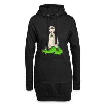 Bouteille de bière Meerkat - Sweat-shirt à capuche long Femme - noir - Devant