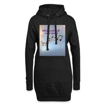 La musique parle au-delà des mots Design - Sweat-shirt à capuche long Femme - noir - Devant