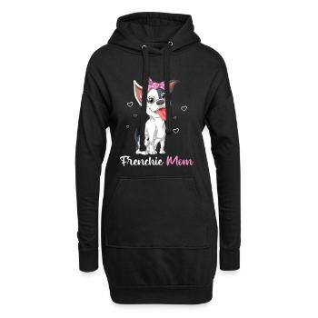 Frenchie Mom – Süße Französische Bulldogge Liebhaber Design - Hoodie-Kleid - Schwarz - Vorne