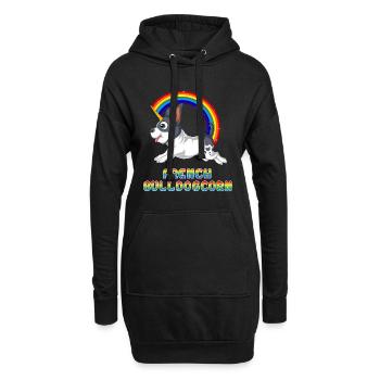 Bouledogue français – Licorne mignonne Frenchie magique - Sweat-shirt à capuche long Femme - noir - Devant