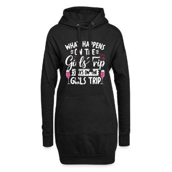 Girls Trip Slogan Design - Hoodie-Kleid - Schwarz - Vorne