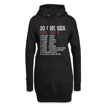 Mechanischer Humor 10 Dinge, die ich an Motorrädern mag - Hoodie-Kleid - Schwarz - Vorne