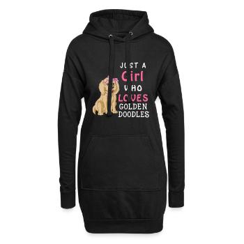 Golden Doodle Love Girl Design - Sweat-shirt à capuche long Femme - noir - Devant