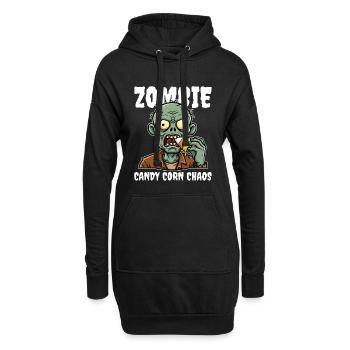 ZOMBIE CANDY CORN CHAOS - ZOMBIE HALLOWEEN - Sweat-shirt à capuche long Femme - noir - Devant