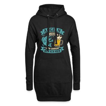 Bientôt papa PÊCHE ET BIÈRE C’EST POURQUOI JE SUIS LÀ Drôle - Sweat-shirt à capuche long Femme - noir - Devant