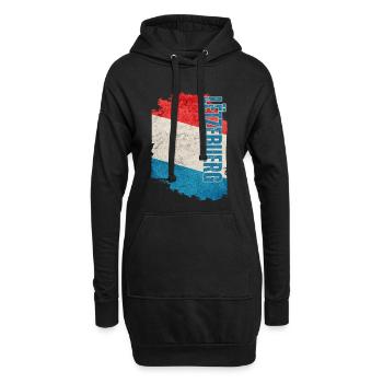 Drapeau du Luxembourg, j’adore le Luxembourg - Sweat-shirt à capuche long Femme - noir - Devant