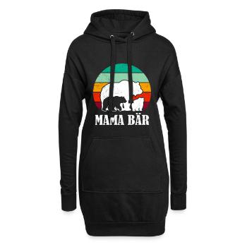 Maman enceinte Maman Ours Bientôt Maman Drôle - Sweat-shirt à capuche long Femme - noir - Devant