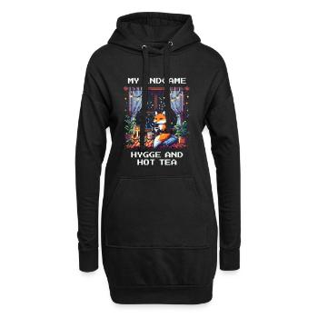 Fin de partie : Hygge et thé chaud - Sweat-shirt à capuche long Femme - noir - Devant