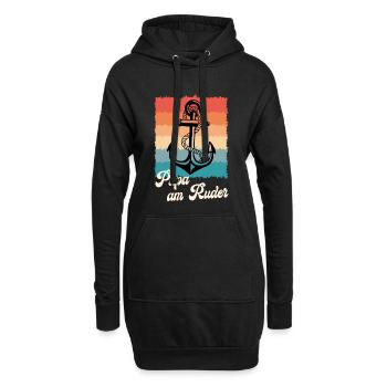 Futur Père PAPA À LA TÊTE Rétro Drôle - Sweat-shirt à capuche long Femme - noir - Devant