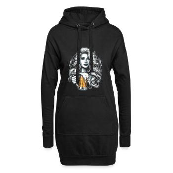 Just a woman who loves alcohol - Hoodie Dress - black - Front