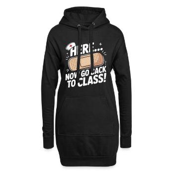 Motif de chapeau d'école humoristique pour la rentrée scolaire - Sweat-shirt à capuche long Femme - noir - Devant