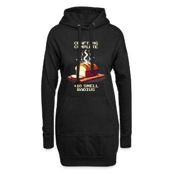 Crafting fertig: +10 Duft-Radius | Brot Humor - Hoodie-Kleid - Schwarz - Vorne