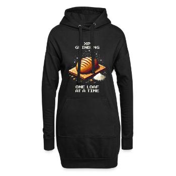 XP-Grind: Ein Laib nach dem andern | Brot backen - Hoodie-Kleid - Schwarz - Vorne