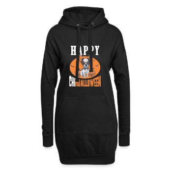 Happy Chihuahualloween Idée cadeau Halloween - Sweat-shirt à capuche long Femme - noir - Devant