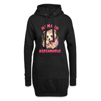 Future maman MAMAN EN MODE OURS Drôle - Sweat-shirt à capuche long Femme - noir - Devant