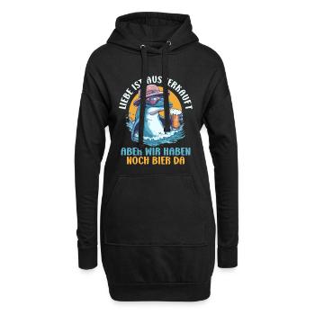Malle L’AMOUR EST ÉPUISÉ BIÈRE TOUJOURS LÀ - Sweat-shirt à capuche long Femme - noir - Devant