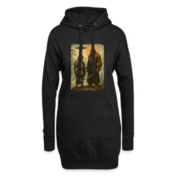 Samouraï Bigfoot Alien Guerrier japonais, Ninja - Sweat-shirt à capuche long Femme - noir - Devant